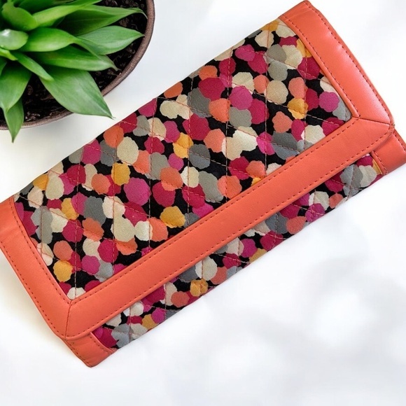 Vera Bradley Handbags - Vera Bradley Trifold Wallet Pixie Confetti Magnetic Closure Coral